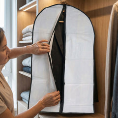 Transparent Garment Cover with Front Zipper (100 × 60 cm, 1 Pc)