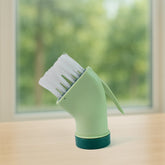 Connectable cleaning brush with built-in scraper for kitchen and window tracks