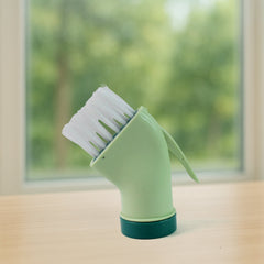 Connectable cleaning brush with built-in scraper for kitchen and window tracks