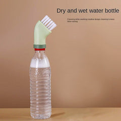 Ergonomic cleaning brush with firm nylon bristles and built-in scraper