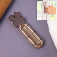 Self stick push pull helper on cabinet door