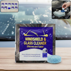 Windshield and glass cleaner effervescent tablets for cars