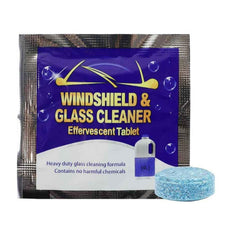 Effervescent cleaning tablet for car windshield maintenance