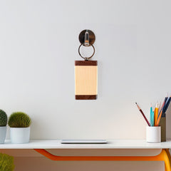 Stylish wooden key holder with attached metal ring