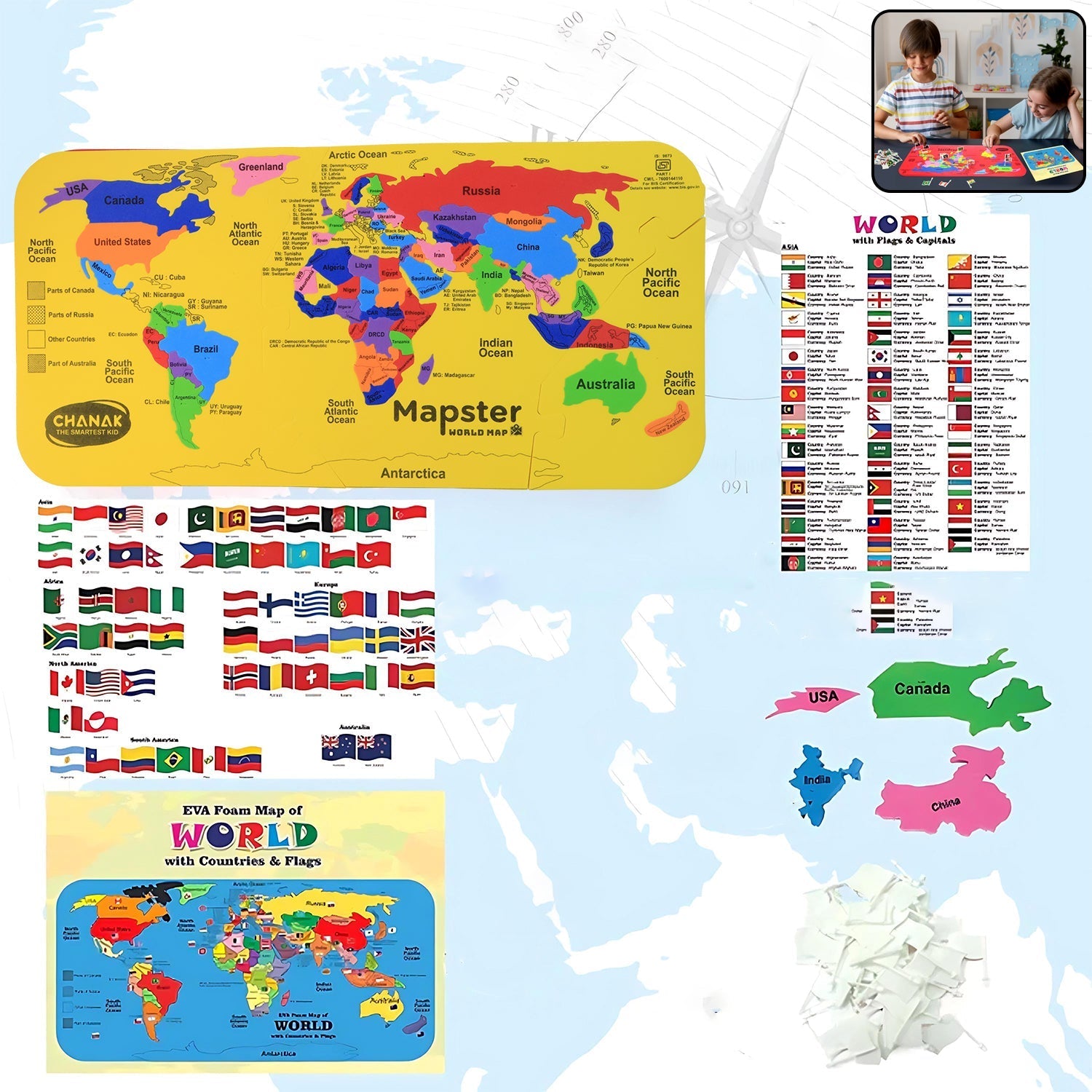 Aditi Mapster EVA Foam World Map Puzzle
