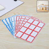 Red and white rectangular writable blank label sticker sheets