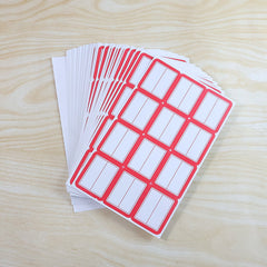 Name label sheets for clear identification