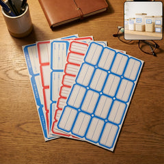 Set of 5 writable label sticker sheets