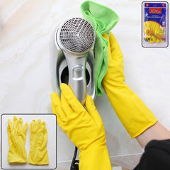 Large yellow rubber cleaning gloves