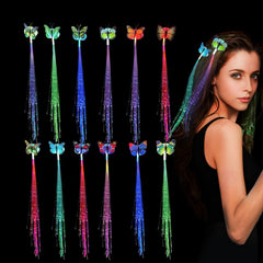Twinkling LED braid hair clip with butterfly design
