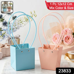 Flower packaging bag pack with handle and assorted colors