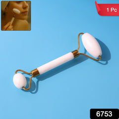 Close-up of dual aura roller for facial massage