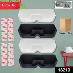 Four-piece sunglasses holder set mounted on wall