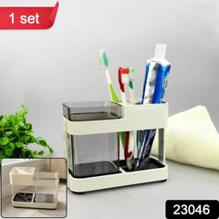 Top view of toothbrush & toothpaste holder organizer