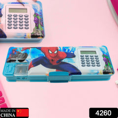 Open geometry box revealing calculator & compartments