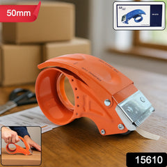 Ergonomic heavy-duty tape dispenser with steel cutter