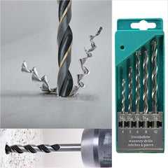 Set of 5 metal drill bits in assorted colors