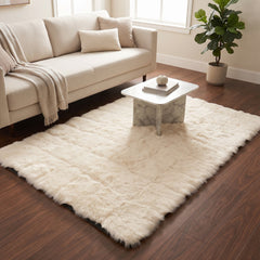 Close up of the soft faux fur pile