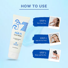 Zequz Aqua Face Wash branding text