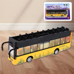 Die-Cast Alloy London Double Decker Bus Toy with Pull-Back Action
