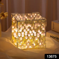 Multicolor tulip LED decorative night lamp illuminated