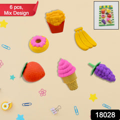 Colorful 3D dessert erasers for kids
