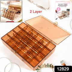 Clear acrylic jewelry organizer with 30 compartments dustproof earring storage