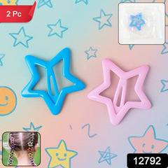 Star-Shaped Hair Clips for Girls - (2 Pc)