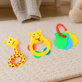 3-piece colorful animal baby rattle toy set