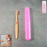 2-in-1 Soft Toothbrush and Tongue Cleaner with Cover front view