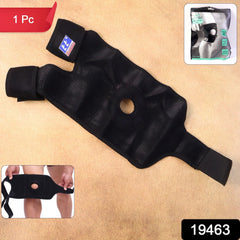 Adjustable knee support brace showing front view