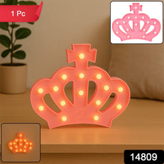 Crown LED lamp glowing on a table
