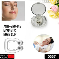Close-up of silicone anti snore nose clip
