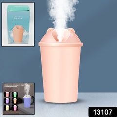 Portable mini humidifier operating in a cozy home setting