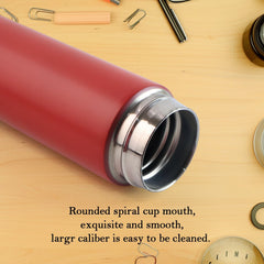 Red steel vacuum insulated water bottle