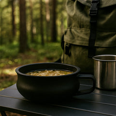 Snack mug style deep handle bowl