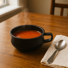 Serving bowl with deep capacity and handle