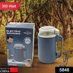 Electric grinder with fresh coffee beans inside