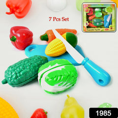 Close-up of various colorful toy vegetables with hook-and-loop fasteners