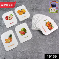 Kids playing with fruit card games for learning