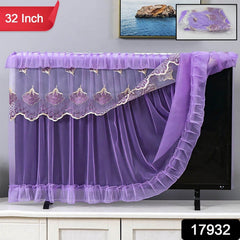 Close-up of elastic edge on TV dust cover