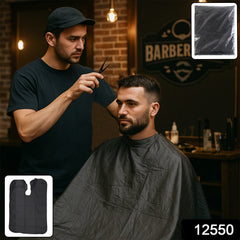 Black barber cape for salon use