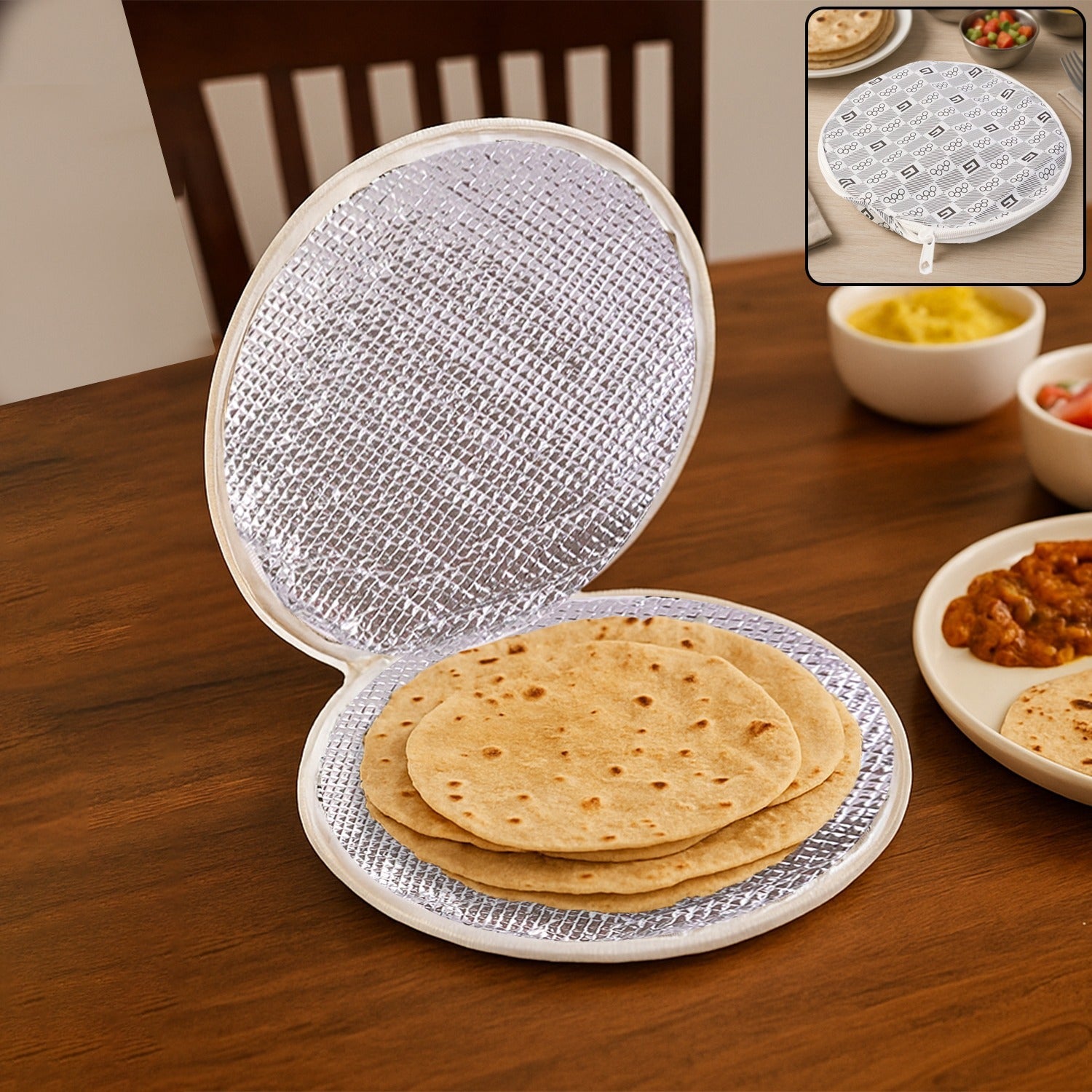 Insulated roti cover for keeping chapatis warm