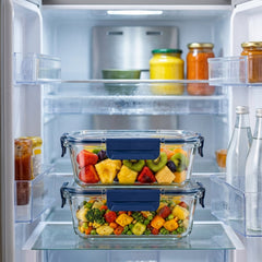 Cello 640ml Rectangular Glass Food Storage Container with Smart Lock Lid (1 Pc)
