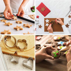 Decorative stainless steel cookie cutters in various shapes