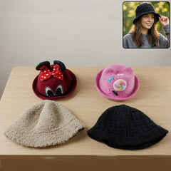 Bucket cap styled for winter wear