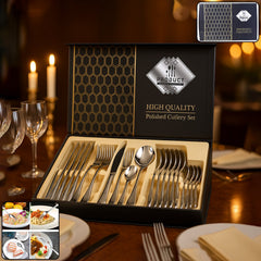 Luxurious gift box for 24 Pc stainless steel cutlery set