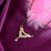 Stylish Gold-Plated Mangalsutra for Women (Single Line, Diamond Beads)