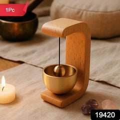 Japanese-Style Desktop Zen Bell on wooden stand