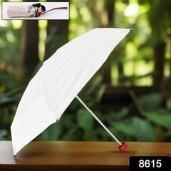 Foldable umbrella open showing protective canopy